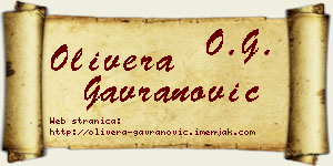 Olivera Gavranović vizit kartica